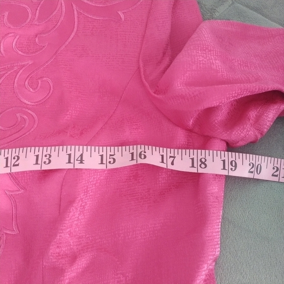 Papell Petites 100 percent Silk Pink Embroidered Blazer Jacket Formal 10P - Picture 11 of 14